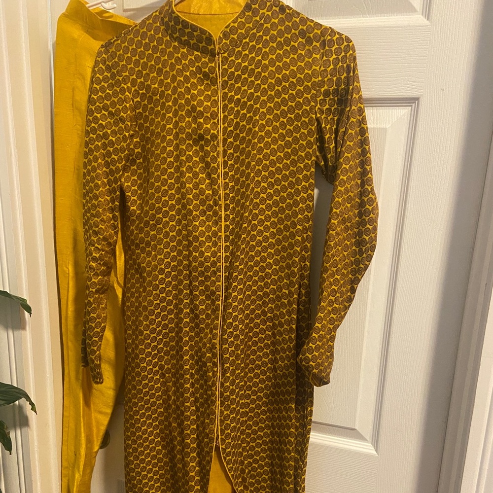 Tusser Silk Jacket with Raw Silk Pants